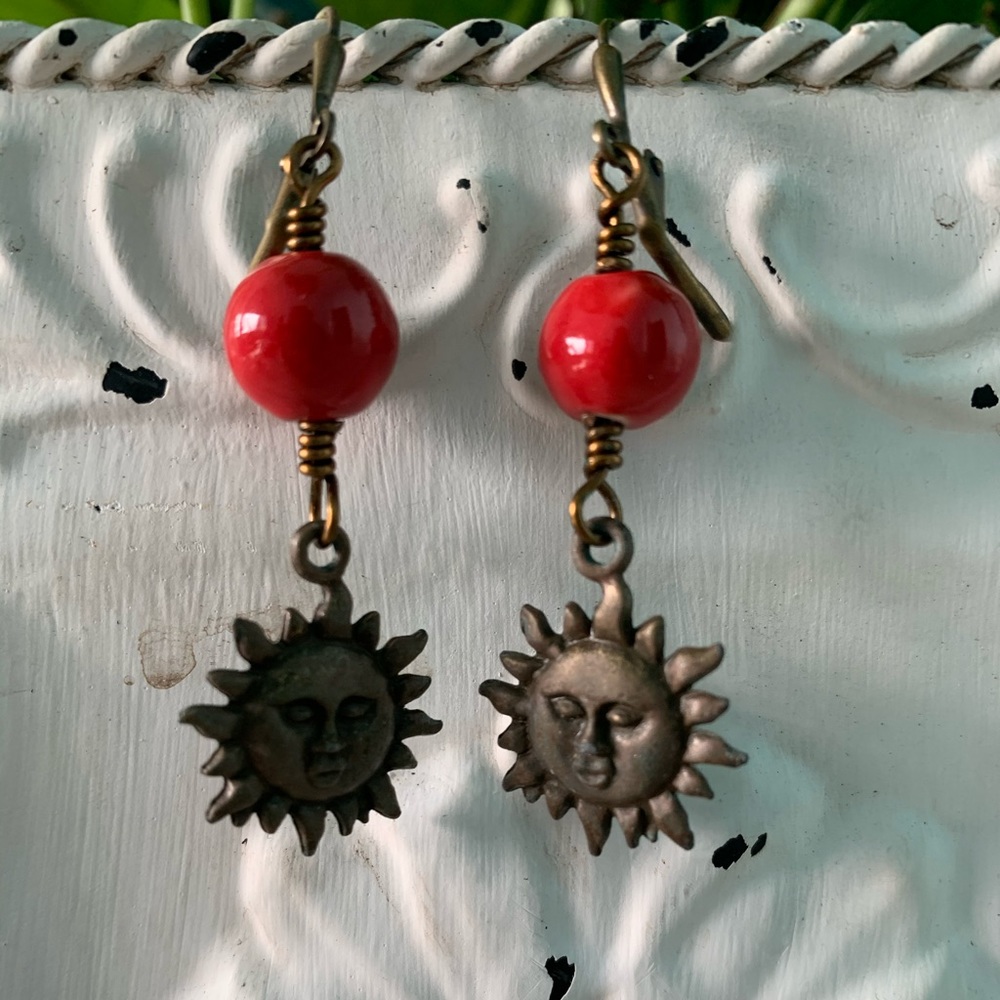 Sun disk earrings